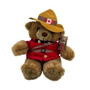 Wild Wonders RCMP Country Canadian Mountie Plush Teddy Bear Police, Hat Damaged